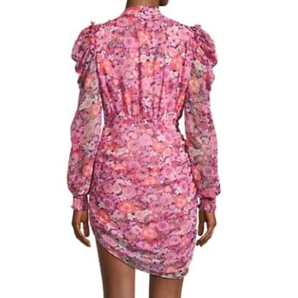 NEW For Love and Lemons Cheyenne Pink Floral Mini Dress XS - Picture 11 of 15